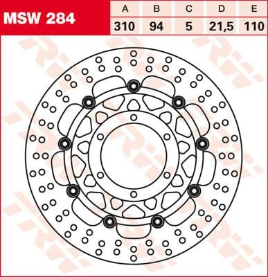 Brake Disc Fl Msw284 TRW TRW MOTOVEIKALS 21