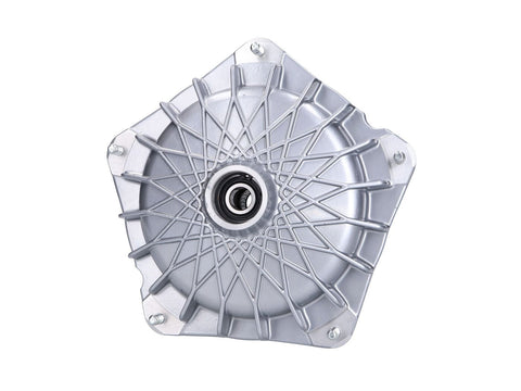 brake drum front GRIMECA NT 10 inch stub d=20mm silver mesh pattern for Vespa PK50-125, ?S, ?SS, ?XL, ?XL2, ?P200E, ?PX80-200, ?Lusso, T5 GRIMECA MOTOVEIKALS 21