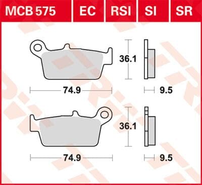 Brake Pad Organic Offroad TRW TRW MOTOVEIKALS 21