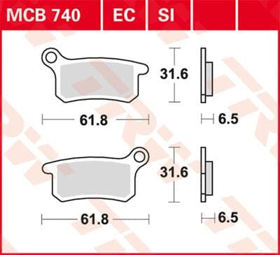 Brake Pad Organic Offroad TRW TRW MOTOVEIKALS 21