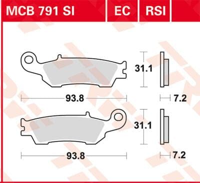 Brake Pad Organic Offroad TRW TRW MOTOVEIKALS 21
