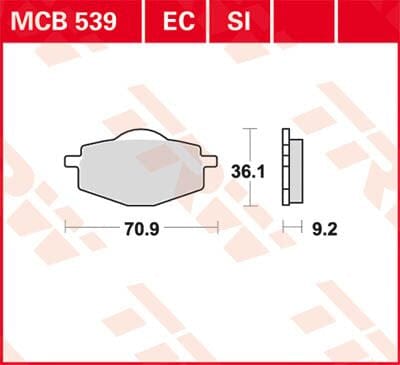 Brake Pad Organic Scooter -125 TRW TRW MOTOVEIKALS 21