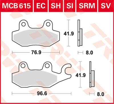 Brake Pad Organic Scooter -125 TRW TRW MOTOVEIKALS 21