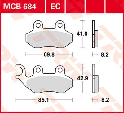 Brake Pad Organic Scooter -125 TRW TRW MOTOVEIKALS 21