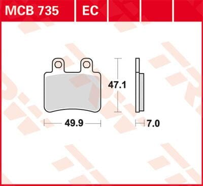 Brake Pad Organic Scooter -125 TRW TRW MOTOVEIKALS 21