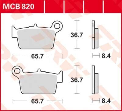 Brake Pad Organic Street TRW TRW MOTOVEIKALS 21