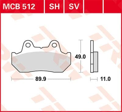 Brake Pad Sinter Rear Str TRW TRW MOTOVEIKALS 21