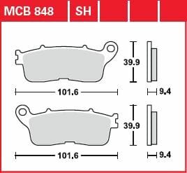 Brake Pad Sinter Rear Street TRW TRW MOTOVEIKALS 21