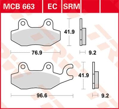 Brake Pad Sinter Scooter 125+ TRW TRW MOTOVEIKALS 21