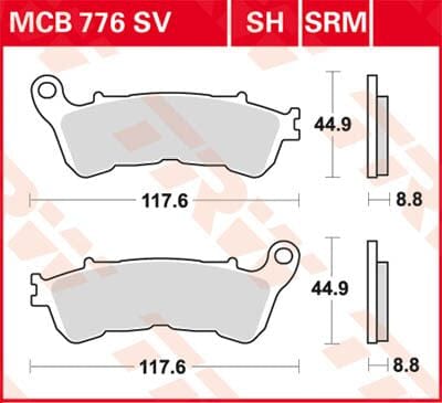 Brake Pad Sinter Scooter 125+ TRW TRW MOTOVEIKALS 21