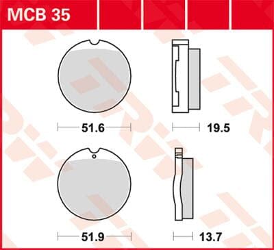 Brake Pad Trw Mcb35 TRW TRW MOTOVEIKALS 21