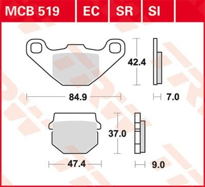 Brake Pad Trw Mcb519Si TRW TRW MOTOVEIKALS 21