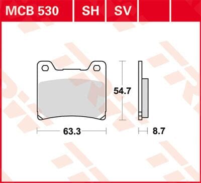 Brake Pad Trw Mcb530Sh TRW TRW MOTOVEIKALS 21
