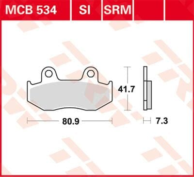 Brake Pad Trw Mcb534 TRW TRW MOTOVEIKALS 21