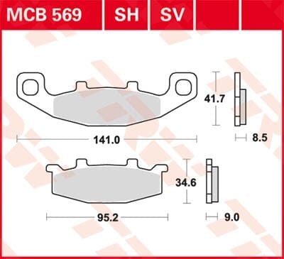 Brake Pad Trw Mcb569Sv TRW TRW MOTOVEIKALS 21