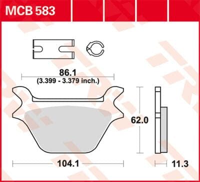 Brake Pad Trw Mcb583 TRW TRW MOTOVEIKALS 21