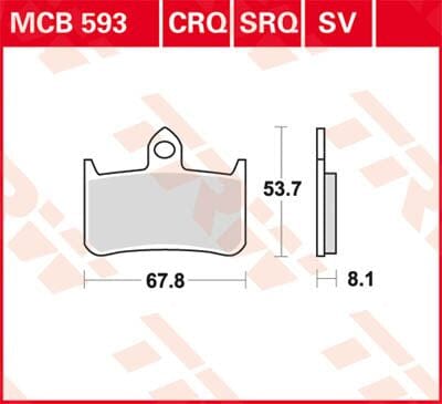 Brake Pad Trw Mcb593Sv TRW TRW MOTOVEIKALS 21