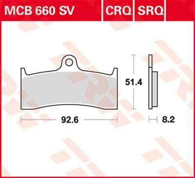 Brake Pad Trw Mcb660Sv TRW TRW MOTOVEIKALS 21