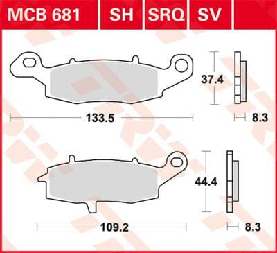 Brake Pad Trw Mcb681Sv TRW TRW MOTOVEIKALS 21