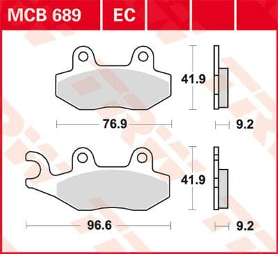 Brake Pad Trw Mcb689 TRW TRW MOTOVEIKALS 21