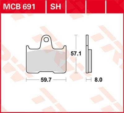 Brake Pad Trw Mcb691 TRW TRW MOTOVEIKALS 21