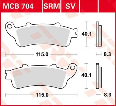 Brake Pad Trw Mcb704Sv TRW TRW MOTOVEIKALS 21