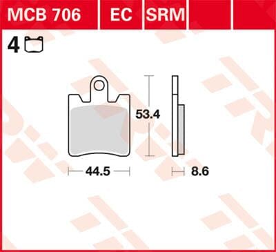 Brake Pad Trw Mcb706Sv TRW TRW MOTOVEIKALS 21