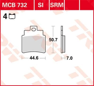 Brake Pad Trw Mcb732 TRW TRW MOTOVEIKALS 21