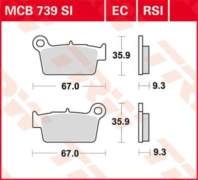 Brake Pad Trw Mcb739Rsi TRW TRW MOTOVEIKALS 21
