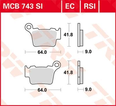 Brake Pad Trw Mcb743Rsi TRW TRW MOTOVEIKALS 21