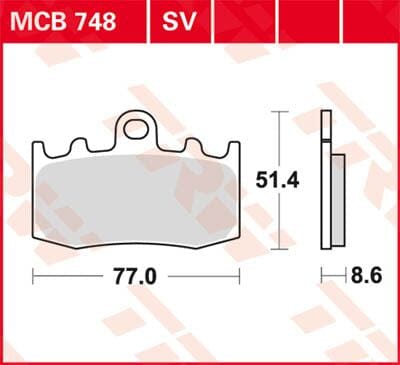 Brake Pad Trw Mcb748Sv TRW TRW MOTOVEIKALS 21