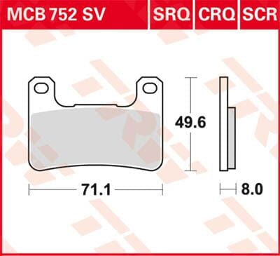 Brake Pad Trw Mcb752Crq TRW TRW MOTOVEIKALS 21