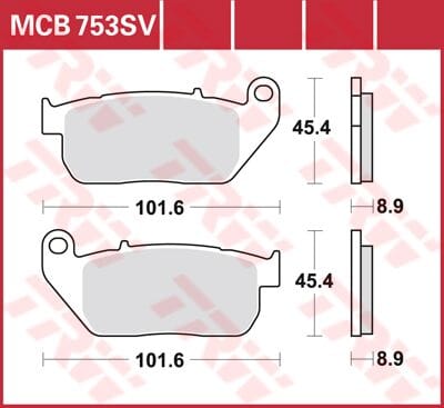 Brake Pad Trw Mcb753Sv TRW TRW MOTOVEIKALS 21
