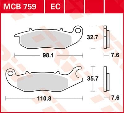 Brake Pad Trw Mcb759 TRW TRW MOTOVEIKALS 21
