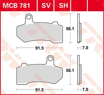 Brake Pad Trw Mcb781Sh TRW TRW MOTOVEIKALS 21