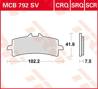 Brake Pad Trw Mcb792Crq TRW TRW MOTOVEIKALS 21