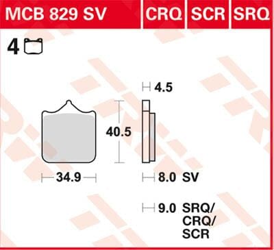 Brake Pad Trw Mcb829Sv TRW TRW MOTOVEIKALS 21