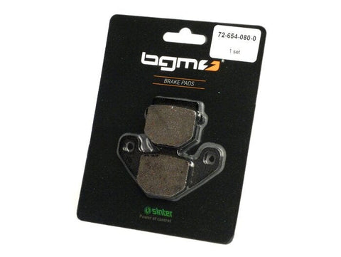 Brake pads -BGM 47.4x37/85x42mm- Gilera Runner, Piaggio NRG, Peugeot (Heng Tong)Speedfight 1 / Speedfight 2 / Elyseo / TKR / Kisbee / Vivacity, Keeway Easy / F-Act / Flash, CPI Hussar / Popcorn, TGB Tapo / Hook / Hawk, ATU Akros / Kallio, Adly Thunderbike BGM ORIGINAL MOTOVEIKALS 21