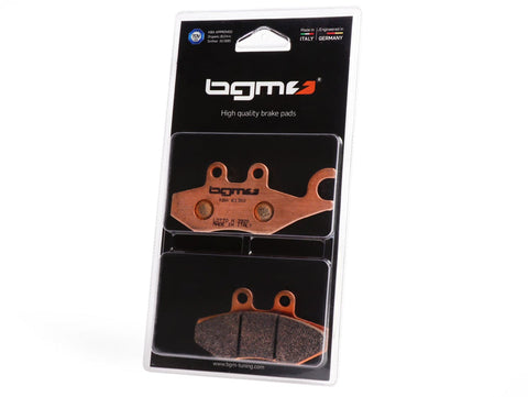 Brake pads -BGM PRO Sintersport 76.8x41.8/96.9x41.2mm- Vespa GTS (front, all models) - GTS300 HPE, Supertech, Supersport, Super Racing Sixties, Super Notte, Yacht Club, Touring, Super, GTV300 Sei Giorni, GT, GTL, GTS, Runner FX/FXR/VX/VXR 125-180-200 (Hen BGM PRO MOTOVEIKALS 21