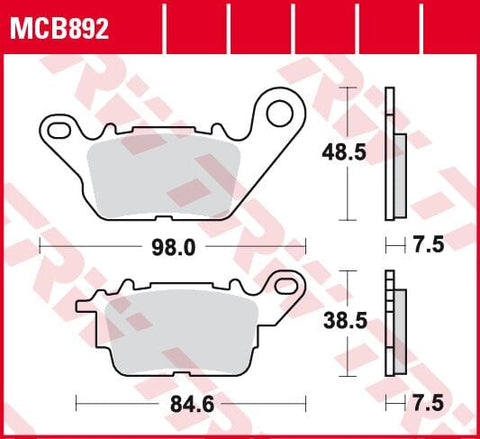 Brake Pads Organic TRW TRW MOTOVEIKALS 21