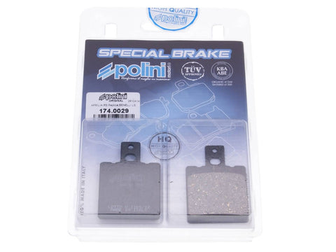 brake pads Polini organic for Aprilia RS 50, 125, RX 50, Beta Tempo, Quadra, Cagiva Mito 125 POLINI MOTOVEIKALS 21