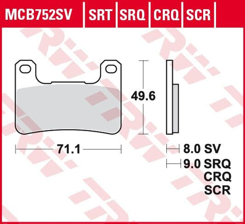 Brake Pads Sinter Track TRW TRW MOTOVEIKALS 21