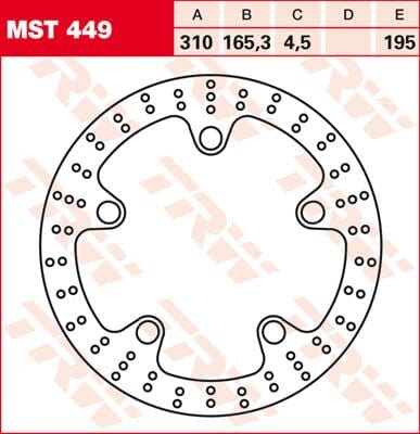 Brake Rotor Fix Round L/R TRW TRW MOTOVEIKALS 21