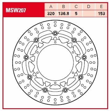 Brake Rotor Float Rnd L/R TRW TRW MOTOVEIKALS 21
