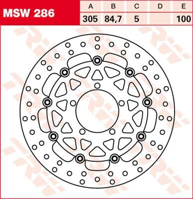 Brake Rotor Float Round L/R TRW TRW MOTOVEIKALS 21