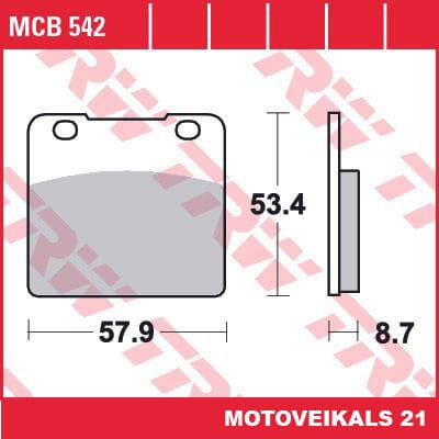 Bremžu kluči TRW MCB542 TRW MOTOVEIKALS 21