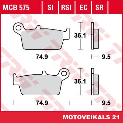 Bremžu kluči TRW MCB575 TRW MOTOVEIKALS 21