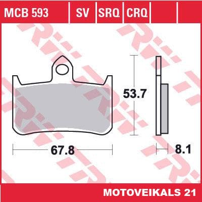 Bremžu kluči TRW MCB593 TRW MOTOVEIKALS 21