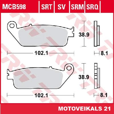 Bremžu kluči TRW MCB598 TRW MOTOVEIKALS 21