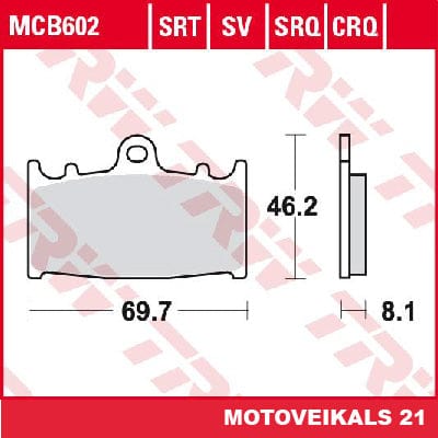 Bremžu kluči TRW MCB602 TRW MOTOVEIKALS 21